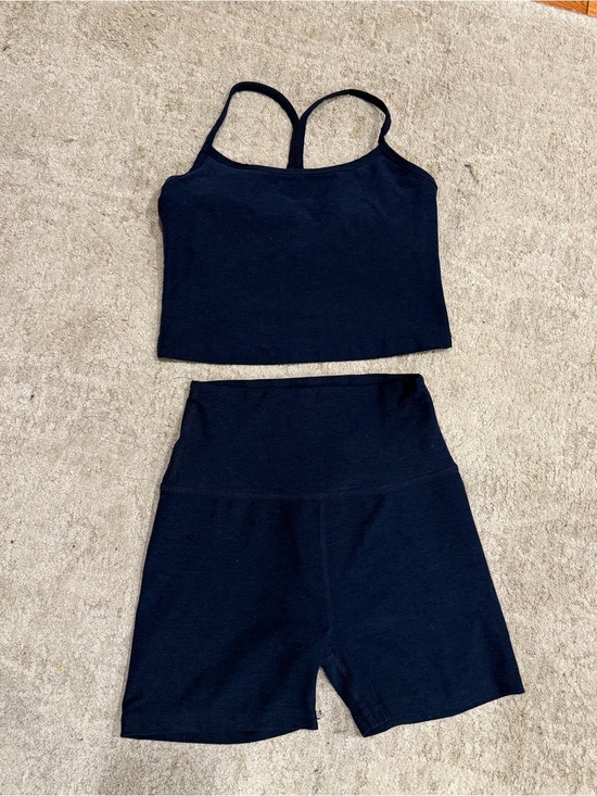 Beyond Yoga Tops - Beyond Yoga Black Cropped Tank and High-Waist Bike Shorts Set